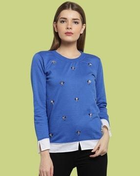 women embellished crew-neck sweatshirt