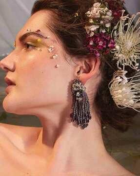 women embellished dangler earrings