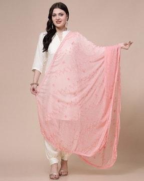 women embellished dupatta with lace border