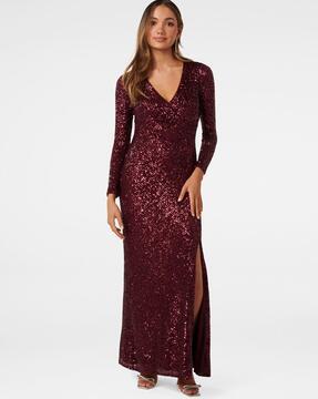 women embellished fit & flare dress