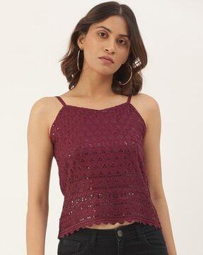 women embellished fitted top