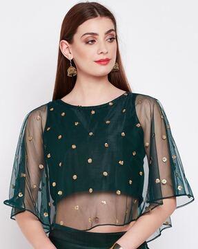 women embellished fitted top