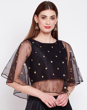 women embellished fitted top