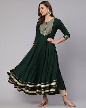 women embellished flared kurta