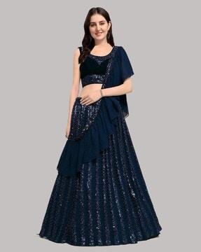 women embellished flared lehenga choli set