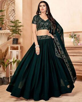 women embellished flared lehenga choli set