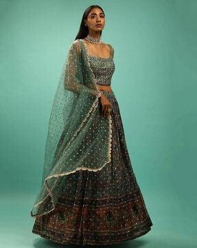 women embellished flared lehenga choli set