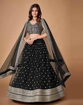 women embellished flared lehenga choli set