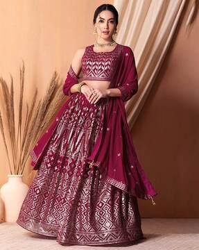 women embellished flared lehenga choli set