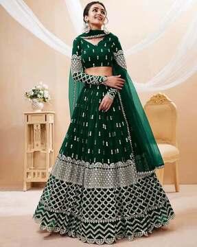 women embellished flared lehenga choli set