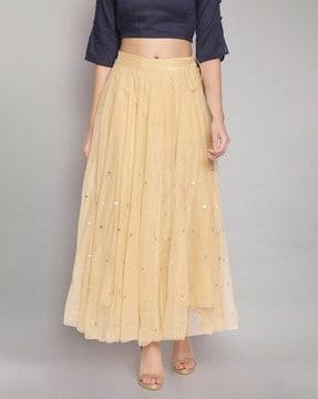 women embellished flared skirt