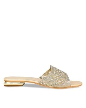 women embellished flat sandals