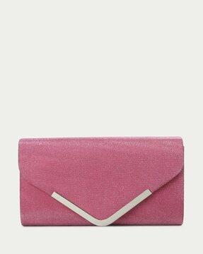 women embellished foldover clutch with detachable chain strap