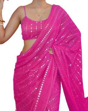 women embellished georgette saree