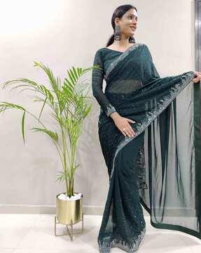 women embellished georgette saree