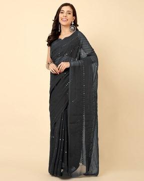 women embellished georgette saree