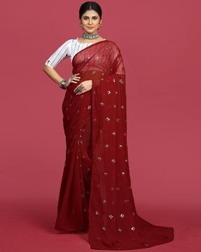 women embellished georgette saree