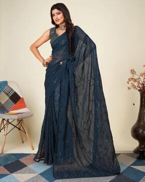 women embellished georgette saree