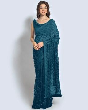 women embellished georgette saree