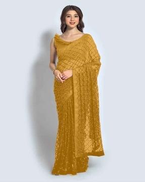 women embellished georgette saree