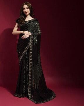 women embellished georgette saree