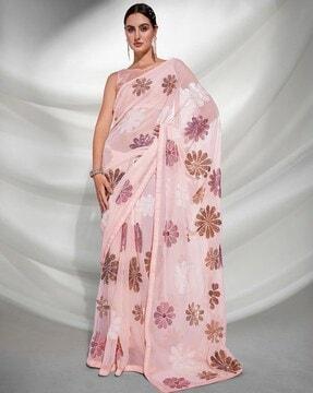 women embellished georgette saree