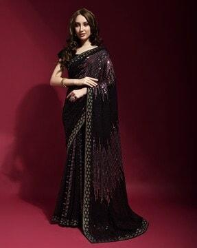 women embellished georgette saree