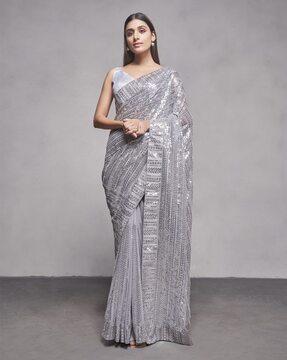 women embellished georgette saree