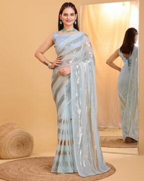 women embellished georgette saree