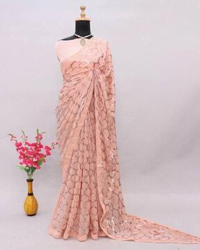 women embellished georgette saree