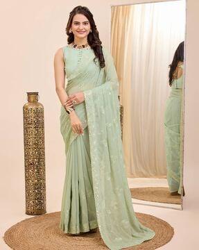 women embellished georgette saree