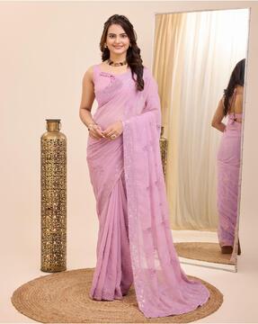 women embellished georgette saree