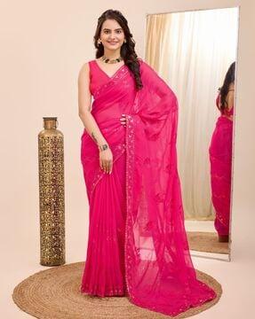 women embellished georgette saree