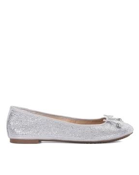 women embellished hallis ballerinas with bow accent