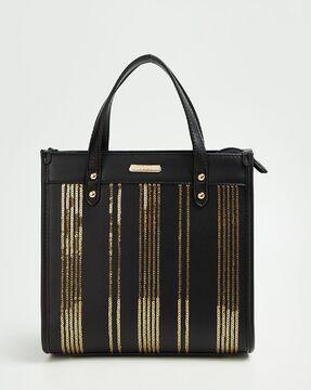 women embellished handbag with detachable strap