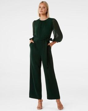 women embellished jumpsuit with insert sleeves