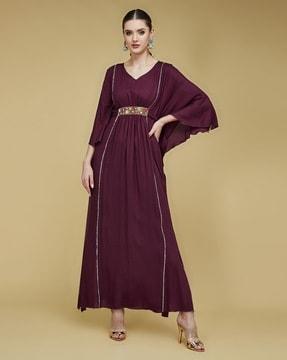 women embellished kaftan dress