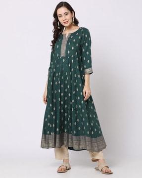 women embellished kalidaar flared kurta