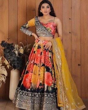 women embellished lehenga choli set with dupatta