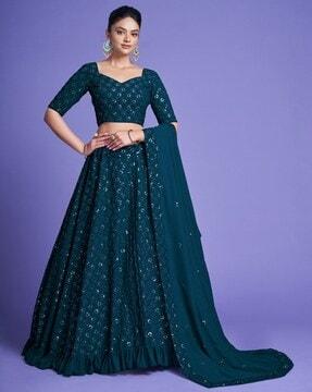 women embellished lehenga choli set with dupatta