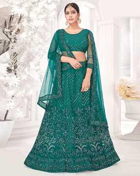 women embellished lehenga with choli & dupatta