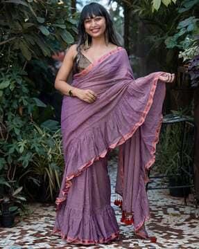 women embellished mul cotton saree