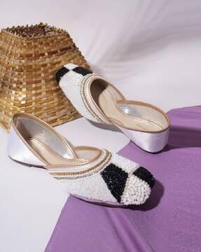 women embellished mules with synthetic upper