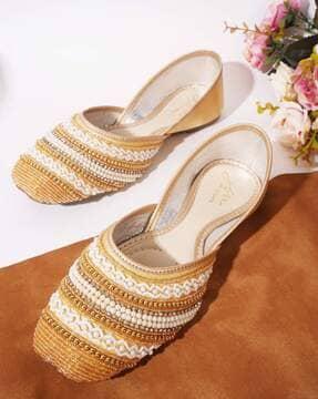 women embellished mules with synthetic upper