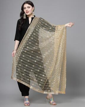 women embellished net dupatta
