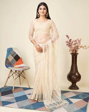 women embellished net saree