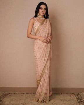 women embellished net saree