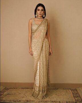 women embellished net saree