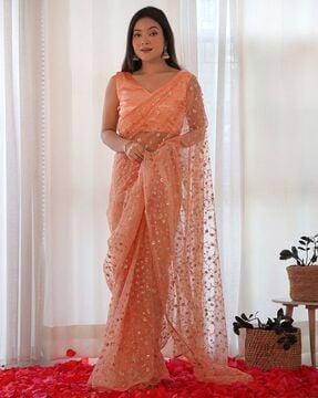 women embellished net saree