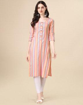 women embellished no darts straight kurta